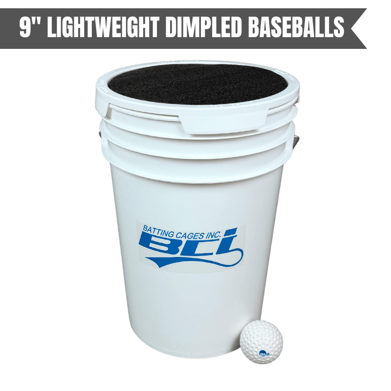 Bata Baseball Baseballs Lightweight Dimpled Baseballs Bucket of 36 Pitching Machine Baseballs– 6 Gallon with Foam Seat Lid