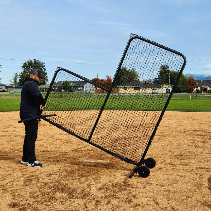 BATTING CAGES INC L-Screen Standard Baseball Pitching L-Screen & Wheel Kit