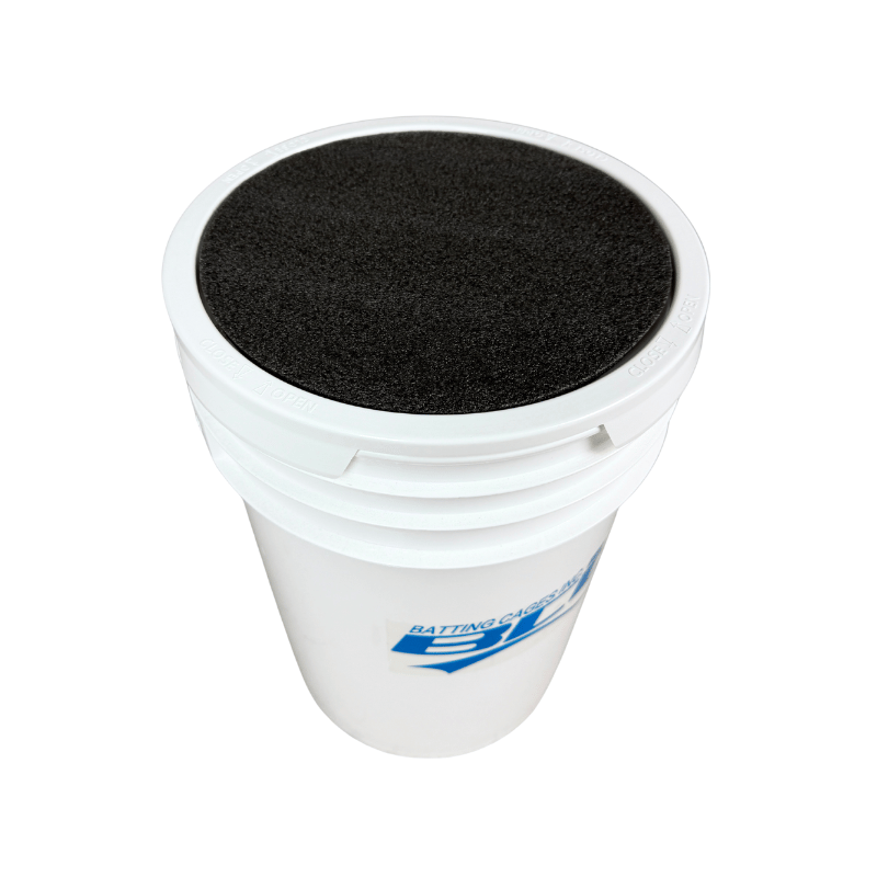Bata Baseball Baseballs Bucket of 36 Pitching Machine Baseballs– 6 Gallon with Foam Seat Lid