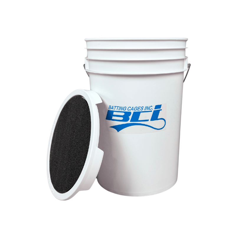 Bata Baseball Baseballs Bucket of 36 Pitching Machine Baseballs– 6 Gallon with Foam Seat Lid