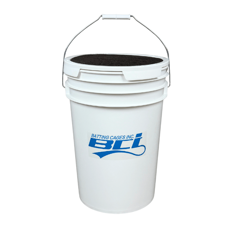 Bata Baseball Baseballs Bucket of 36 Pitching Machine Baseballs– 6 Gallon with Foam Seat Lid