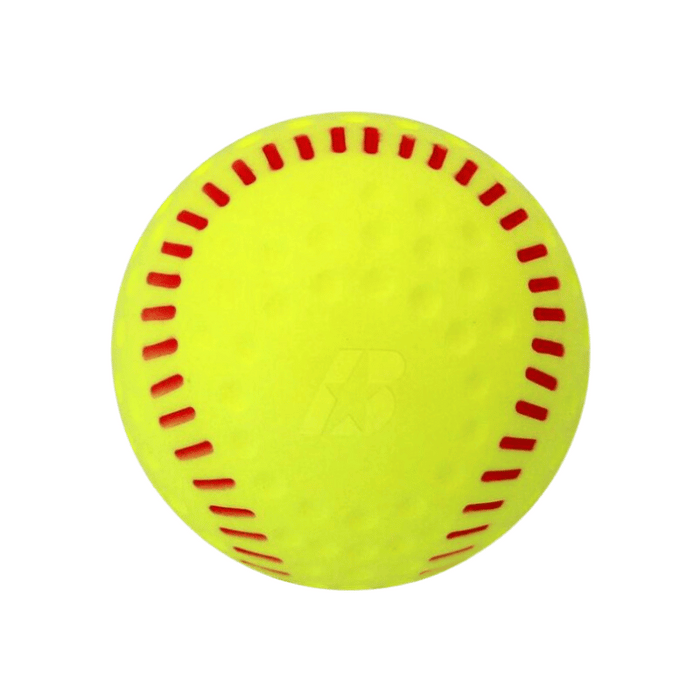 Hey Bata 12in Yellow Dimpled Softballs with Simulated Red Seams